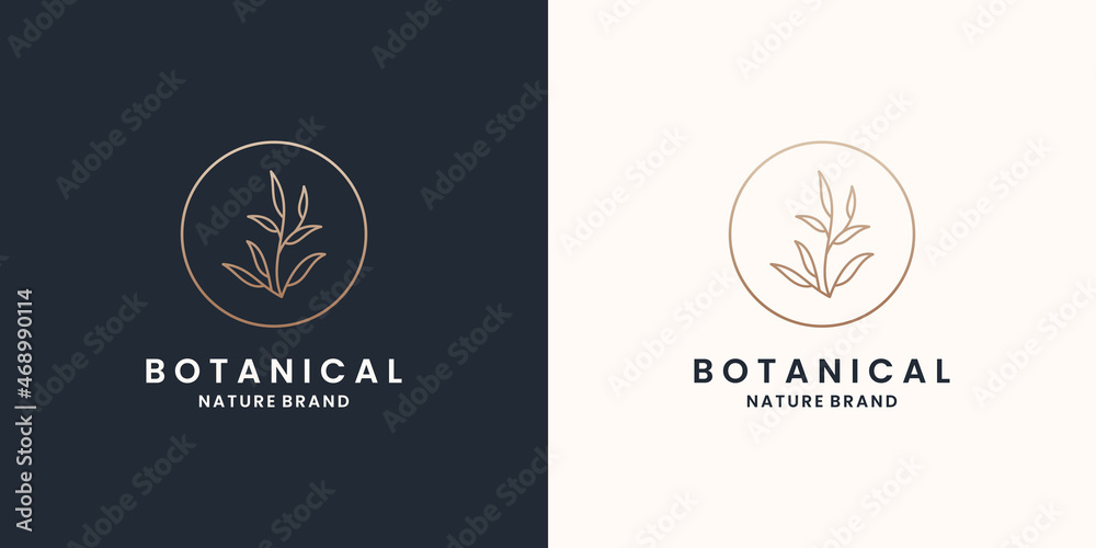luxury botanical logo design template luxury botanical logo design template