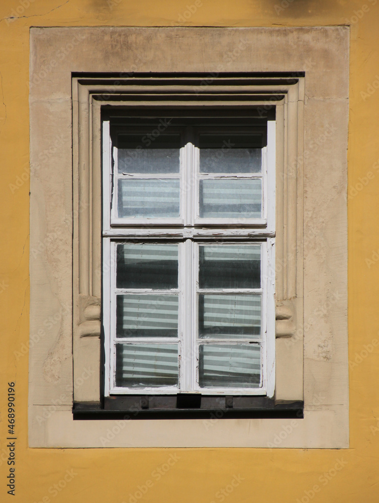 Renaissance window at the Beguines House facade in the old town of Kitzingen in Germany