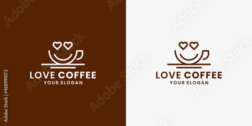 coffee cafe lovers logo design template