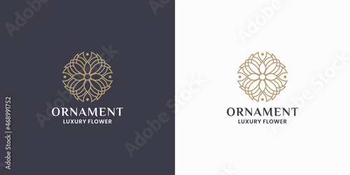 luxury flower ornament logo design