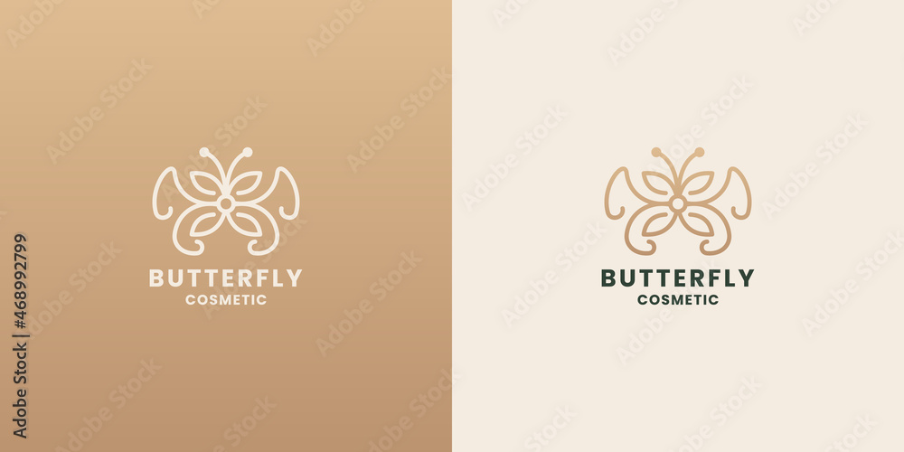 luxury butterfly cosmetic branding logo design