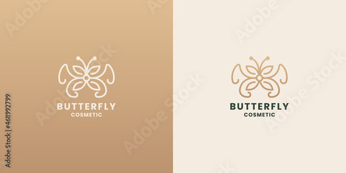 luxury butterfly cosmetic branding logo design