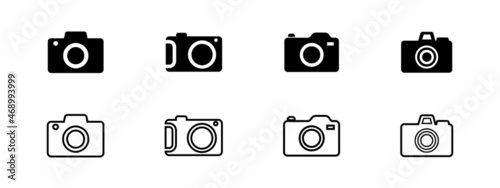 Camera icons vector isolated on white background.