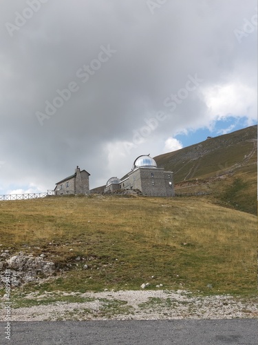 view of the astronomical observatory in Campo Imperatore, called the little Tibet, Abruzzo Italy photo