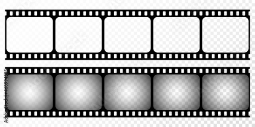 Cinema film strip. Blank retro filmstrip. Vector video recording movie concept