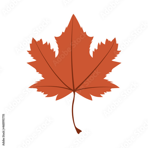 Autumnal leaf. Isolated background. For greeting card  banner and poster design. Vector illustration  flat design