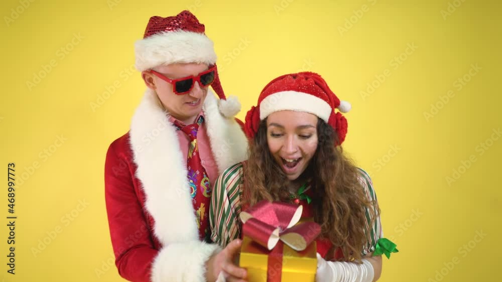 the guy gives the girl presents for christmas the guy gives the girl presents for christmas