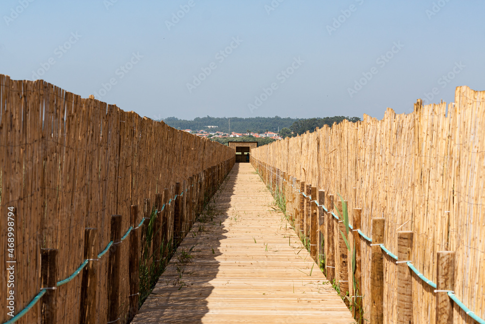 Fototapeta premium Bird observatory, Esmoriz Lagoon, Portugal