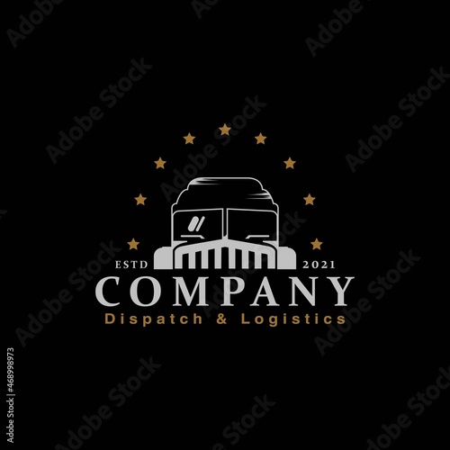 Abstract Truck  Vintage Logo. dispatch and logistics Vintage Retro vector. Design Vector Icon Illustration
