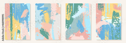 Creative minimalist hand painted Abstract art background with brush stroke abstract art vintage colors. Design for wall decoration, postcard, poster or brochure, home decoration