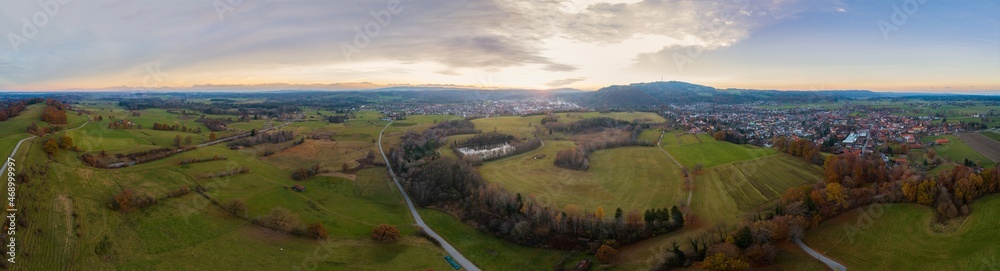 Luftaufnahme, Peißenberg, Weilheim Schongau, Drohnenaufnahme, Panorama, Oberbayern, Bayern, Deutschland