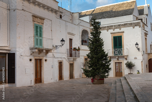 Christmas atmosphere in the little town Locorotondo in Puglia, Italy
