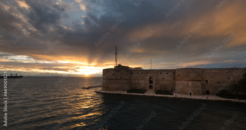 Medieval Aragonese Castle of Taranto city, Puglia. Italy