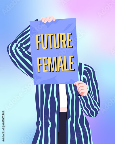 Person holding future female sign