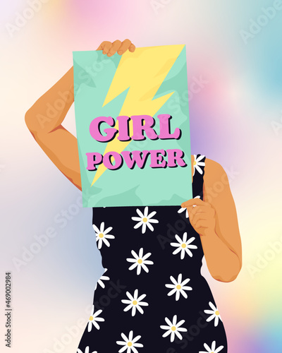 Person holding girl power sign