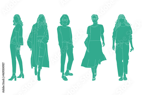Vector illustration of casual women bundle