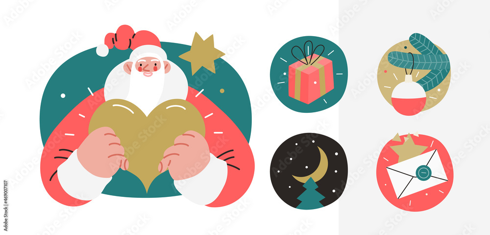 Web Santa - icons set for corporative website. Web Santa - icons set for corporative website.