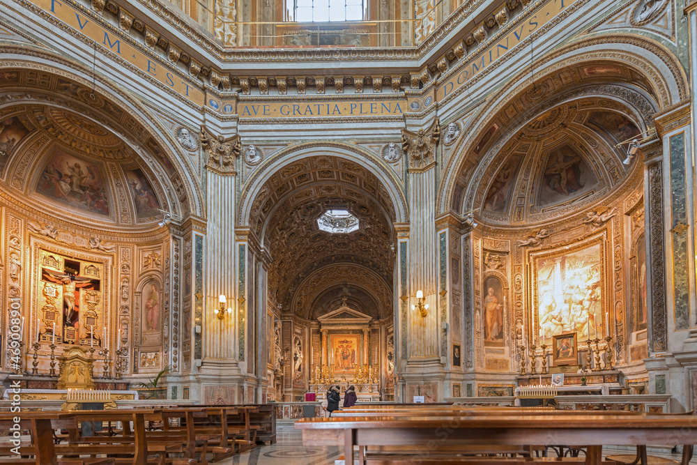 Interior of the Santa Maria di Loreto Church, built in 1582, by Antonio ...