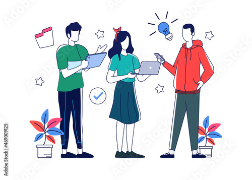 Concept illustration teamwork for business