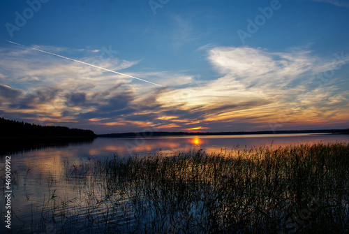 sunset on the lake