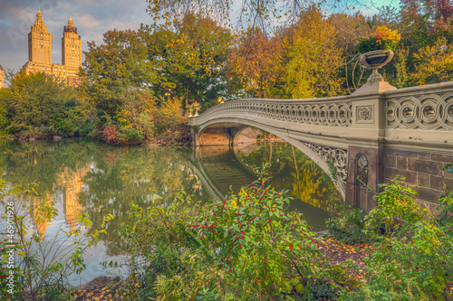 Bow bridge in autumn,early in morning