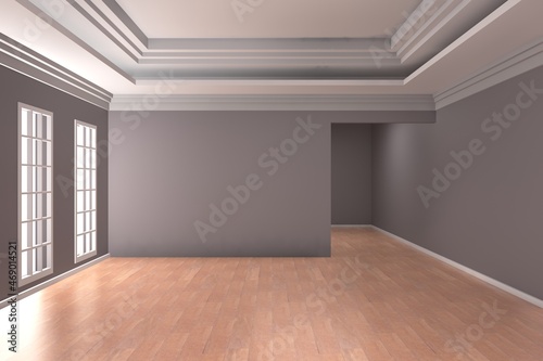 Empty room design interior 3d render

