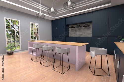 kitchen interior 3d render