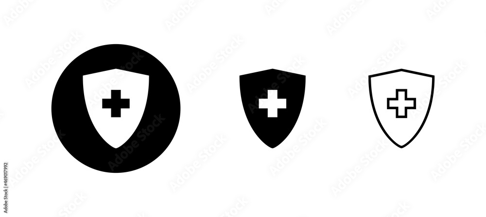 Health insurance icons set. Insurance health document sign and symbol Health insurance icons set. Insurance health document sign and symbol