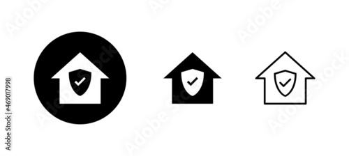 home insurance icons set. home protection sign and symbol