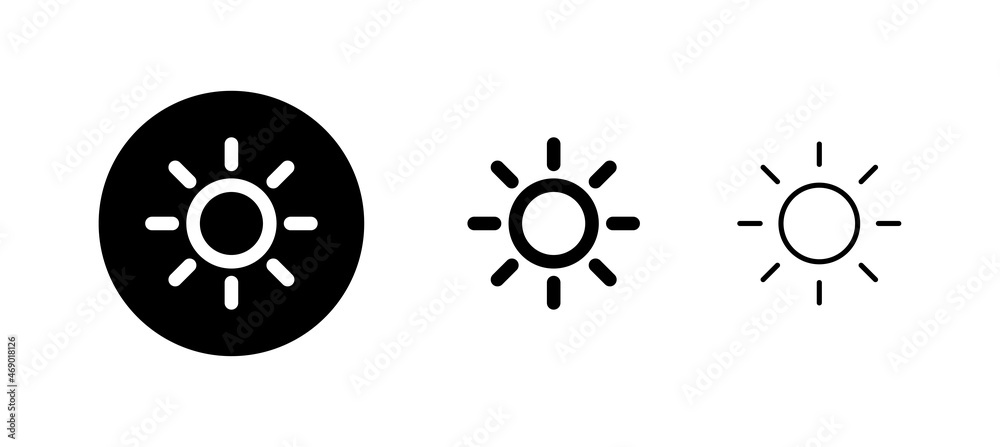 Sun icons set. Brightness sign and symbol Sun icons set. Brightness sign and symbol