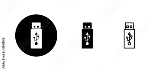 Usb icons set. Flash disk sign and symbol. flash drive sign.