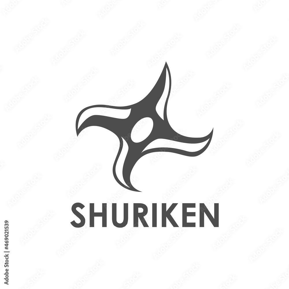 Obraz premium Ninja Weapon Logo Design Vector