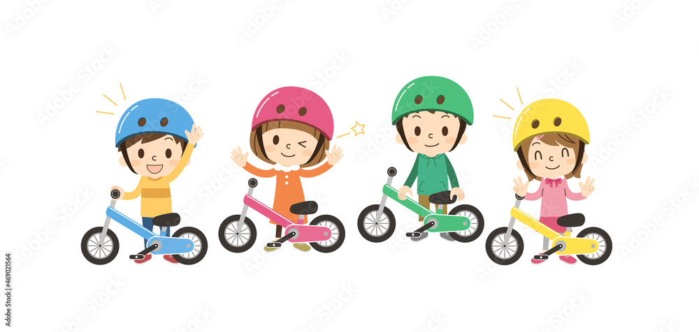 自転車を楽しむ子供たち 自転車を楽しむ子供たち