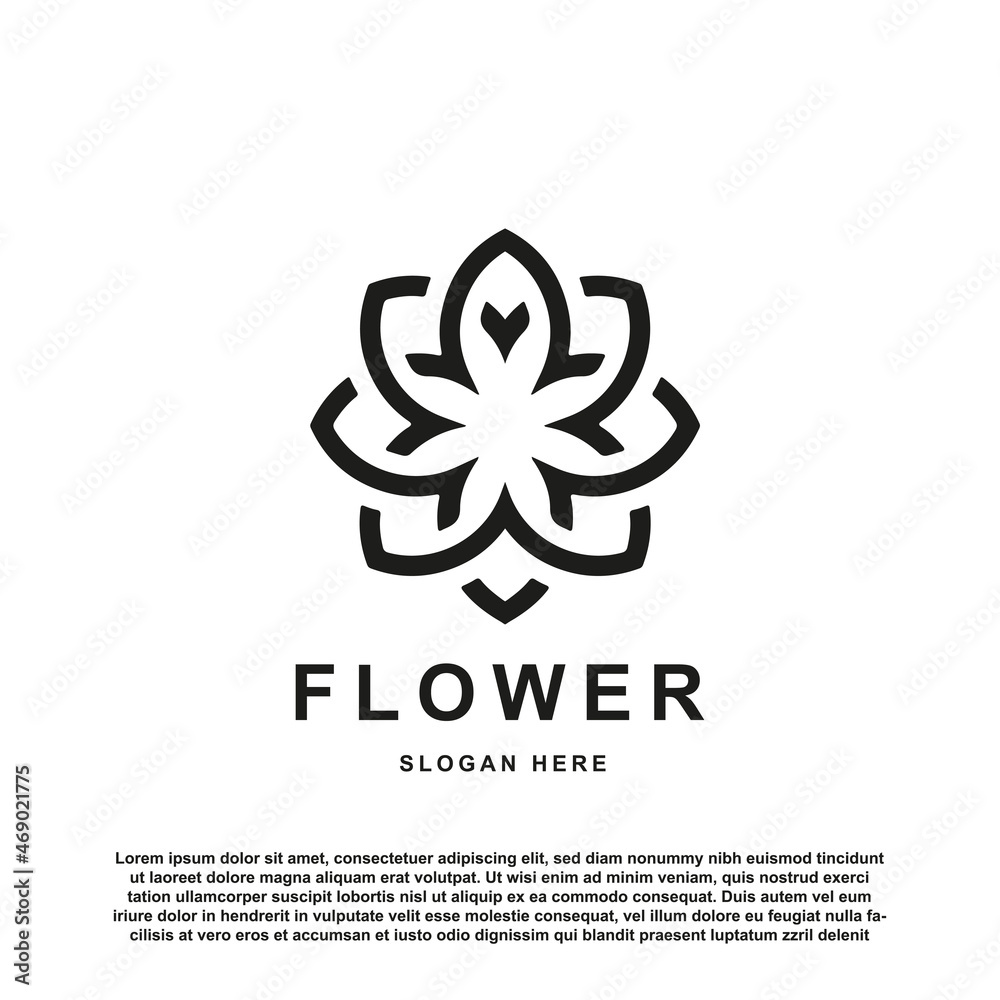 Simple abstract flower logo design for your brand, salon, fashion and others Simple abstract flower logo design for your brand, salon, fashion and others