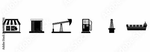 oil industry icon set, oil industry vector set sign symbol
