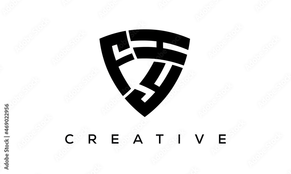 FYH letters logo, security Shield logo vector FYH letters logo, security Shield logo vector