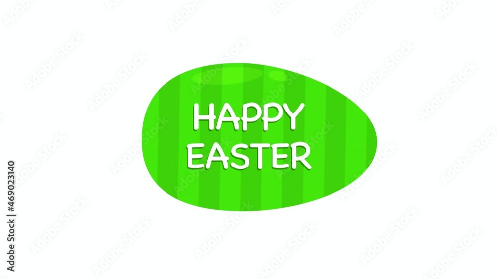 Happy Easter with green stripes egg, motion holidays and spring style background Happy Easter with green stripes egg, motion holidays and spring style background