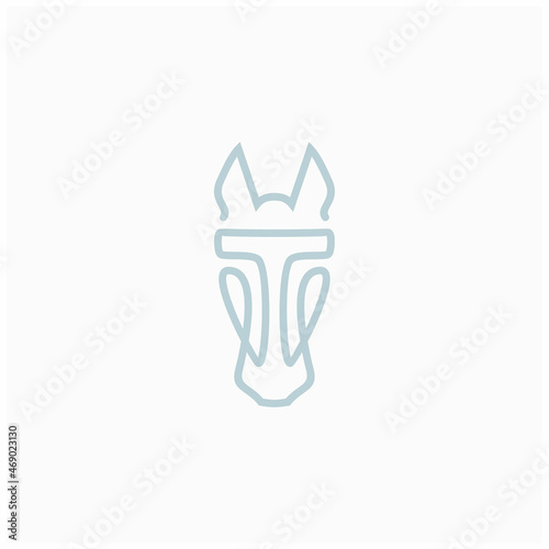 horse line logo Premium Vector. horse logo design.