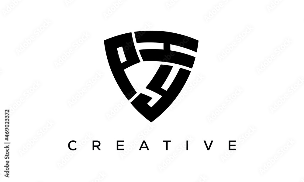 PYH letters logo, security Shield logo vector PYH letters logo, security Shield logo vector