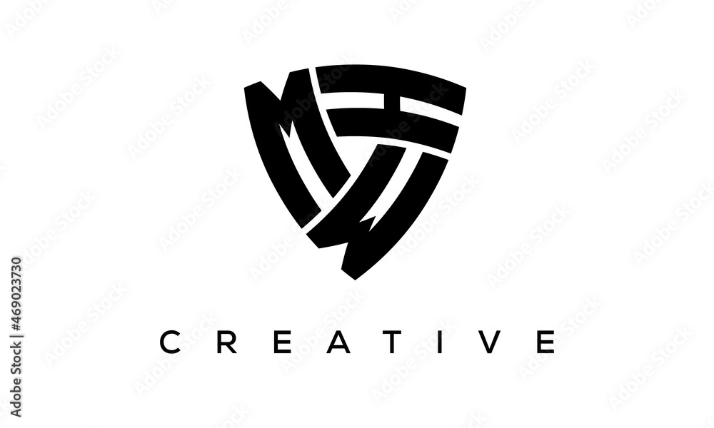 MWH letters logo, security Shield logo vector MWH letters logo, security Shield logo vector