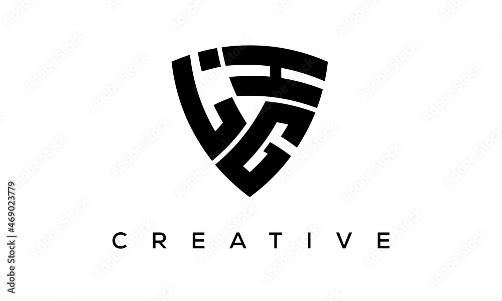 LGH letters logo, security Shield logo vector