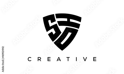 SOH letters logo, security Shield logo vector
