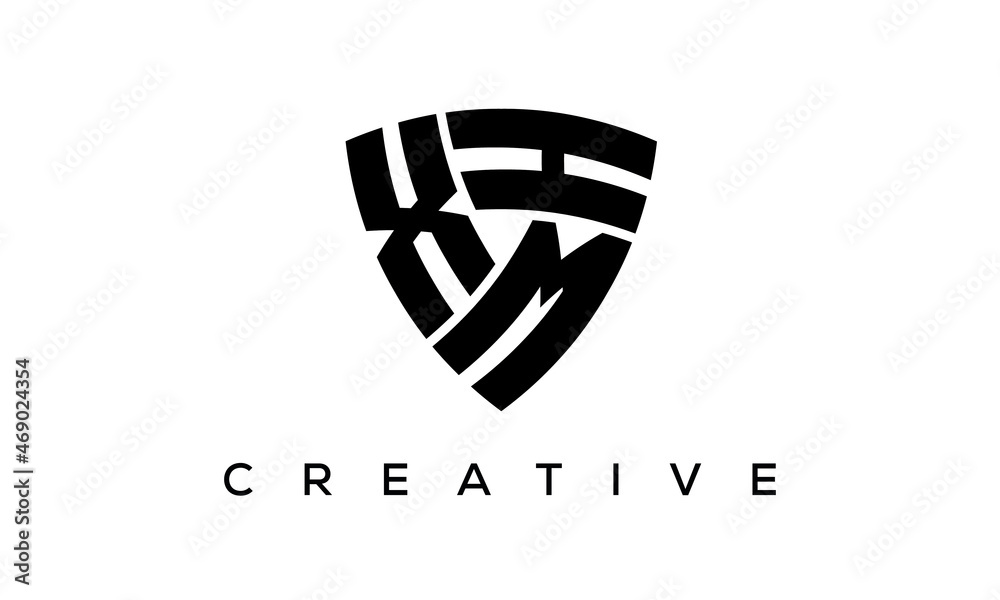 XMH letters logo, security Shield logo vector XMH letters logo, security Shield logo vector