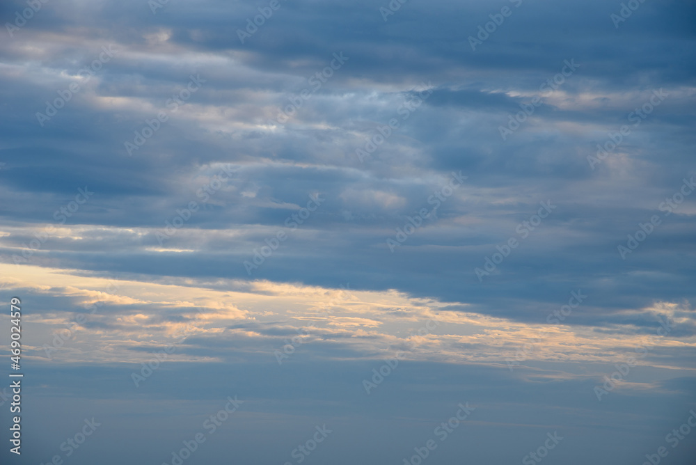 sunset sky and the clouds