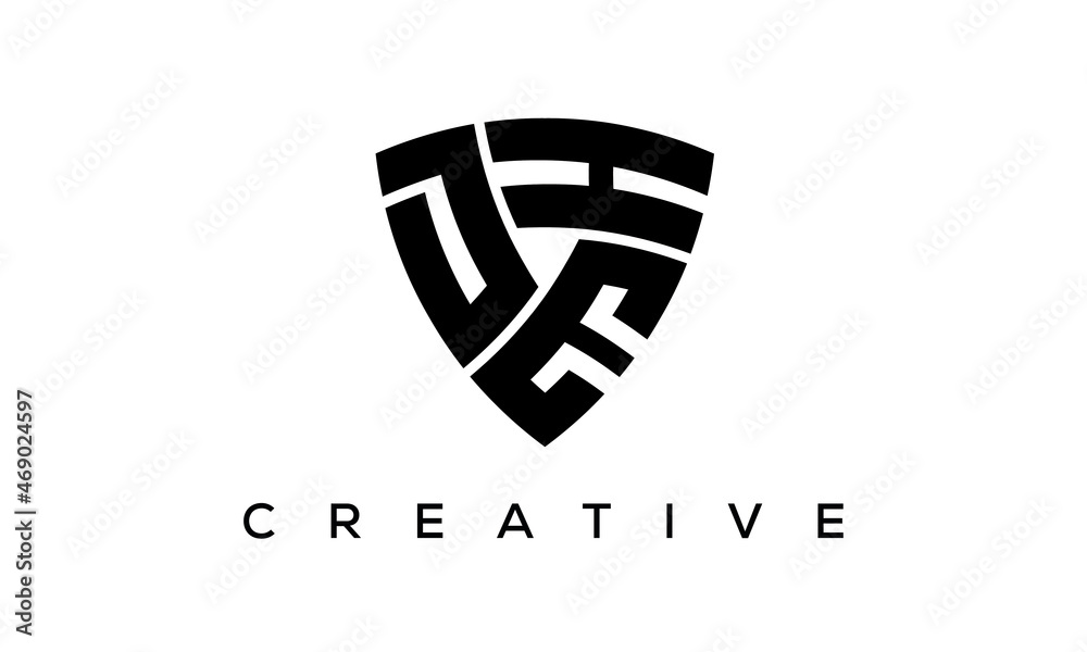 DEH letters logo, security Shield logo vector DEH letters logo, security Shield logo vector