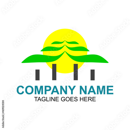 Vector creative logo, like green roof, suitable for house contractor company