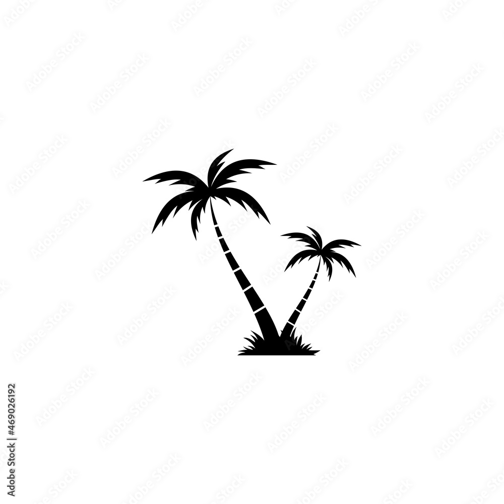 simple palm tree silhouette illustration design vector