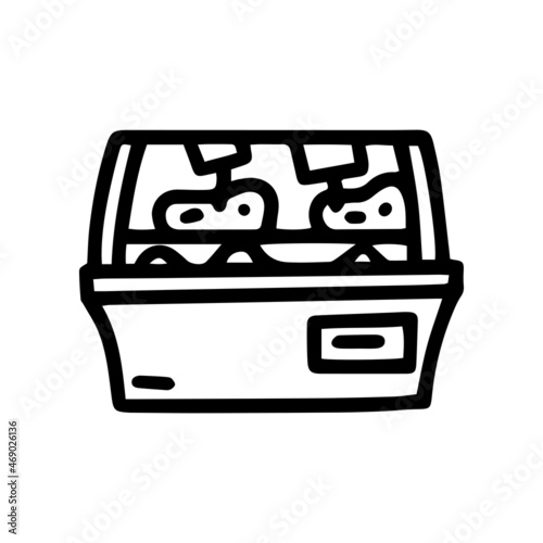 meat fridge display line vector doodle simple icon