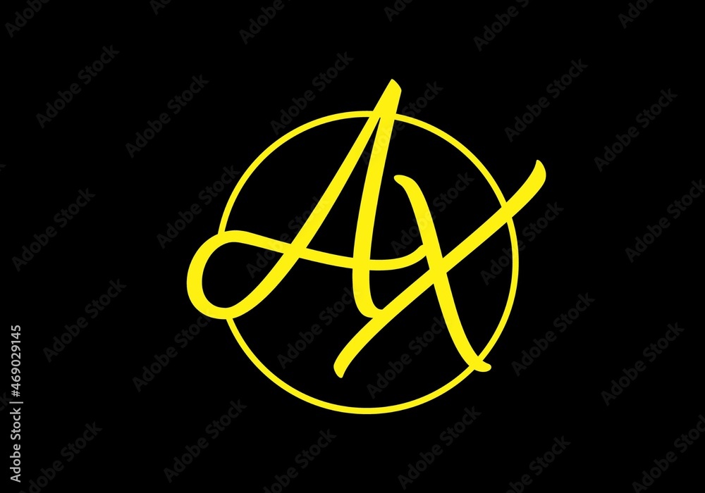 colorful and unique of AX initial letter colorful and unique of AX initial letter