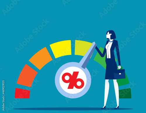 Score rating based. Business cartoon vector illustration